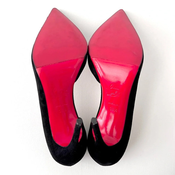 CHRISTIAN LOUBOUTIN | Iriza 100 Black Veau Velours Pointed Pump EU 38.5 US 8.5 - Picture 14 of 16